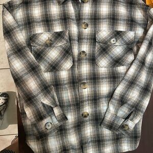 Passport Black and Gray Plaid Shirt Jacket